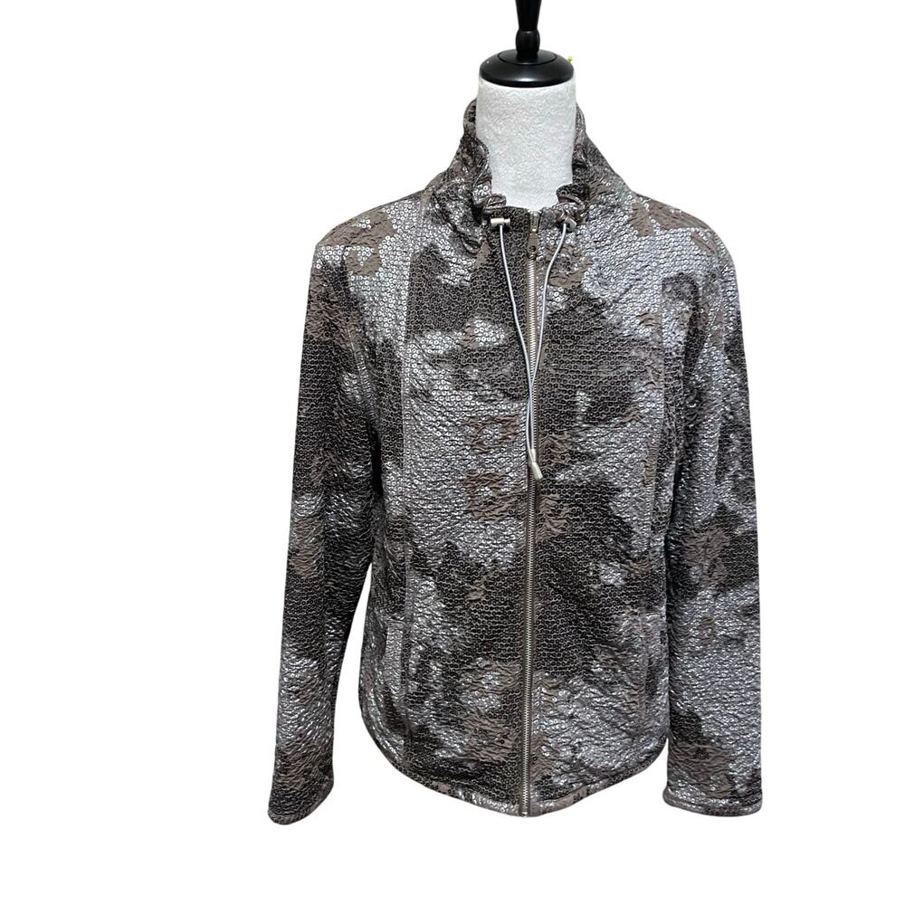 Ruby Rd Zip Front Jacket Size 14 Grey And Brown A… - image 1